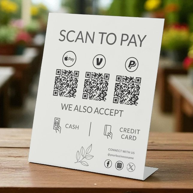 QR Code Payment - Scan to Pay Business Logo Sockelschild (Von Creator hochgeladen)