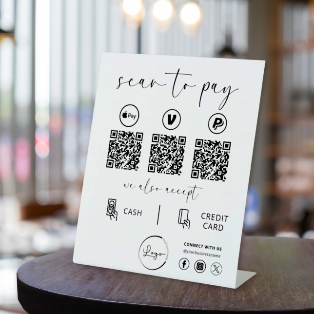 QR Code Payment - Scan to Pay Business Logo Sockelschild (Von Creator hochgeladen)