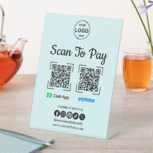 QR Code Payment Scan zur Bezahlung des Venmo Cash  Sockelschild