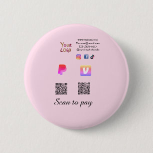 QR-Code PayPal Venmo scannen zahlen hinzufügen Soc Button