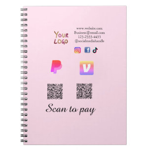 QR-Code PayPal Venmo scannen zahlen hinzufügen Soc Notizblock