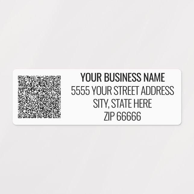 QR-Code Personalisierte Firmenname-Adressbezeichnu Etiketten (Design 1)