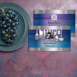 QR-Code Persönlicher Koch Kochrestaurant Foto Visitenkarte