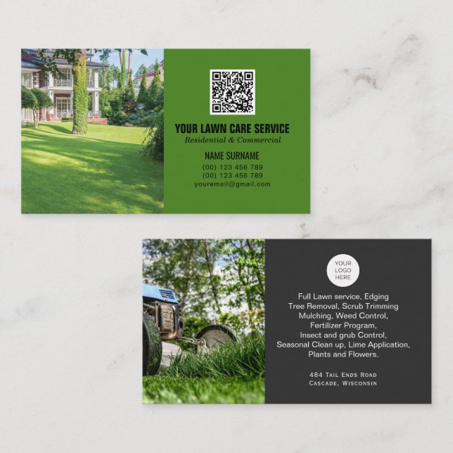 QR-Code Pflegenetzwerke modern  Visitenkarte (Vorne/Hinten)