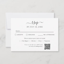 QR Code Photo Off White RSVP Karte