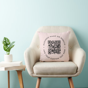 QR-Code   Pink Business Modern Feminine Girl Kissen