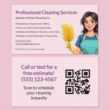 QR Code Pink Maid House Cleaning Service