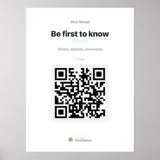 QR-Code-Plakat für Restaurants und Geschäfte, 18x2 Poster