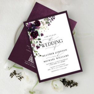 QR-Code Plakat Lila Blumenwasser-Farbskript Einladung