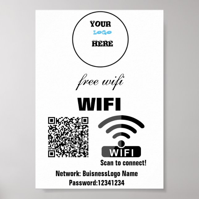 QR-Code-Poster für das WIFI-Netzwerkkennwort Poster (Vorne)