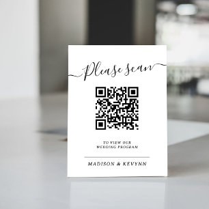 QR Code Poster für Schwarz-Weiß-Hochzeiten