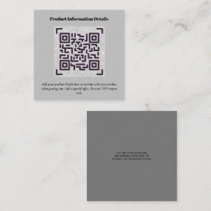 QR Code Produktverpackung Garantiedetails Coupon Begleitkarte