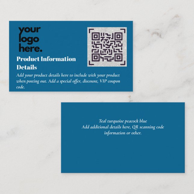 QR Code Produktverpackung Garantiedetails Coupon Begleitkarte (Vorne/Hinten)