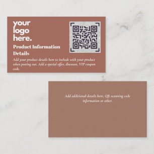 QR Code Produktverpackung Garantiedetails Coupon Begleitkarte