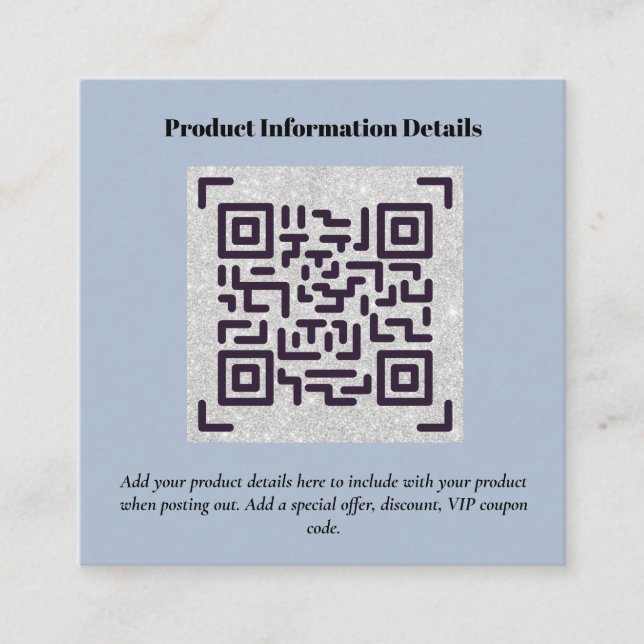 QR Code Produktverpackung Garantiedetails Coupon Begleitkarte (Vorderseite)