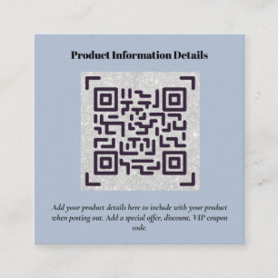 QR Code Produktverpackung Garantiedetails Coupon Begleitkarte