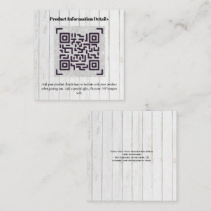QR Code Produktverpackung Garantiedetails Coupon Begleitkarte