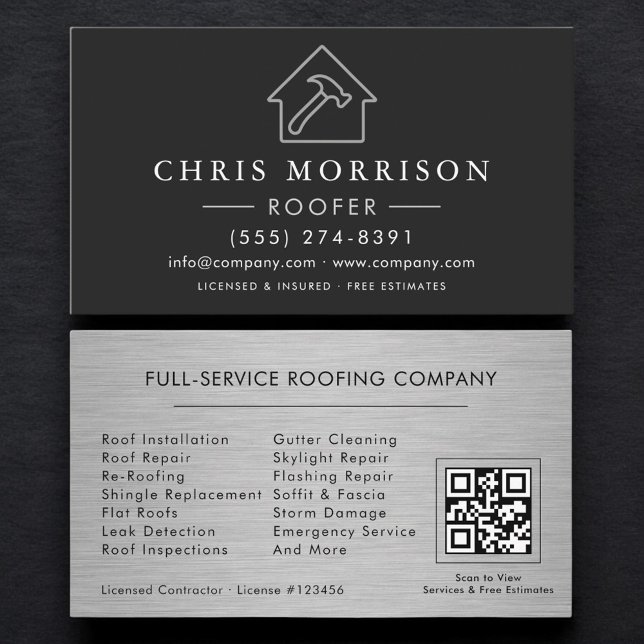 QR Code Professional Roofing Services  Visitenkarte (Von Creator hochgeladen)