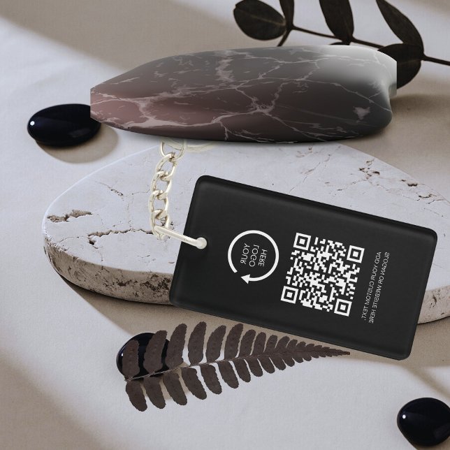 QR-Code Professionelles Geschäft-Logo Einfach Schw Schlüsselanhänger (Von Creator hochgeladen)