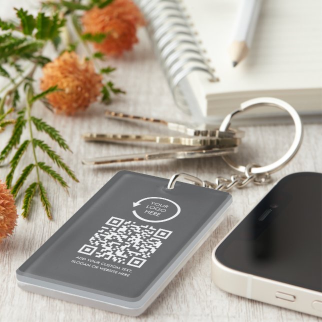 QR-Code Professionelles Geschäftslogo modern einfa Schlüsselanhänger (Vorderseite rechts)
