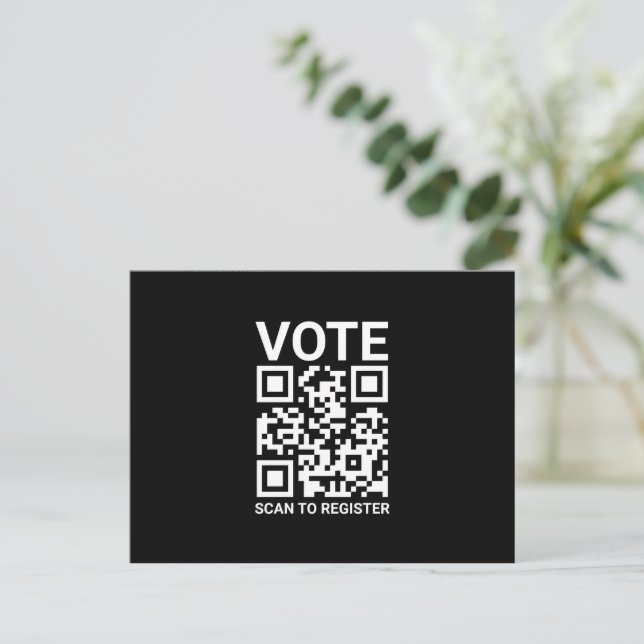 QR-Code prüfen, um schwarzen benutzerdefinierten C Postkarte (Stehend Vorderseite)
