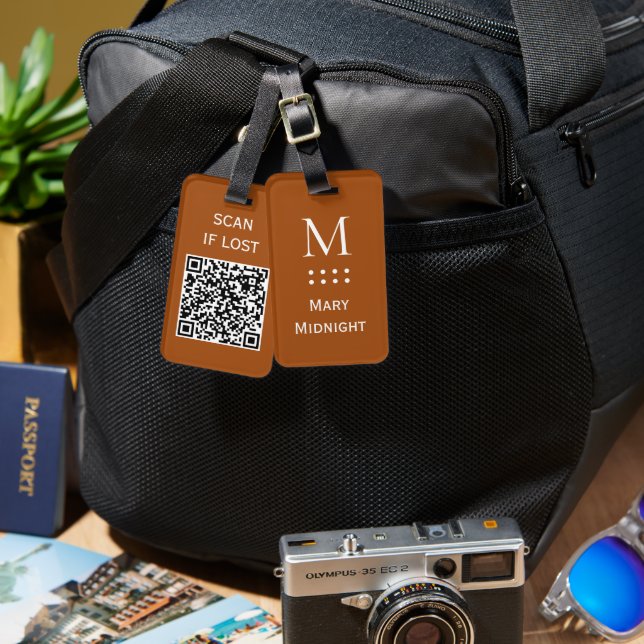 QR-Code-Prüfung bei Verlust der Roux-Sicherheit Gepäckanhänger (Vorderseite & Rückseite)