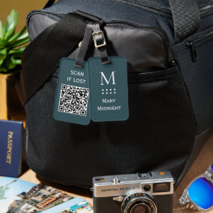 QR-Code-Prüfung bei Verlust von dunkelgrün Gepäckanhänger