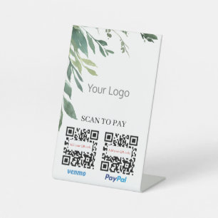 QR-Code-Prüfung für Aquarellgrün zur Bezahlung Ihr Sockelschild