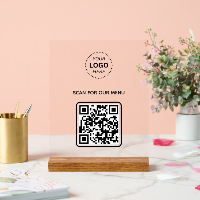 QR-Code-Prüfung für das Menü Akryllische Zeichen Acrylschild (Hochzeit)