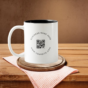 QR-Code-Prüfung für ein Unternehmen mit benutzerde Zweifarbige Tasse