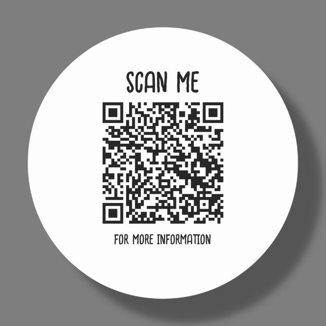 QR-Code-Prüfung für weitere Informationen Runder Aufkleber (Von Creator hochgeladen)