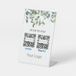 QR-Code-Prüfung im Grünen zur Bezahlung Ihres Logo Sockelschild