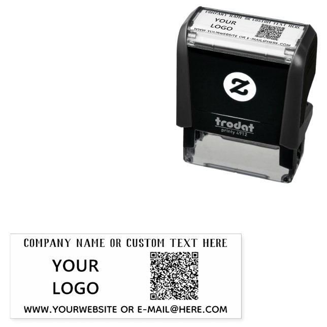 QR-Code-Prüfung Info zu Ihrem Logo und Briefmarke  Permastempel (Beispiel)