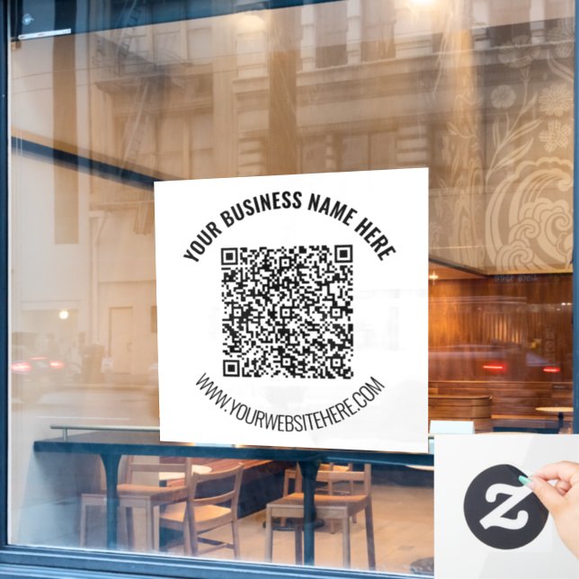 QR-Code-PrüfungI Benutzerdefinierte Textverarbeitu Fensteraufkleber (Café-Fenster)