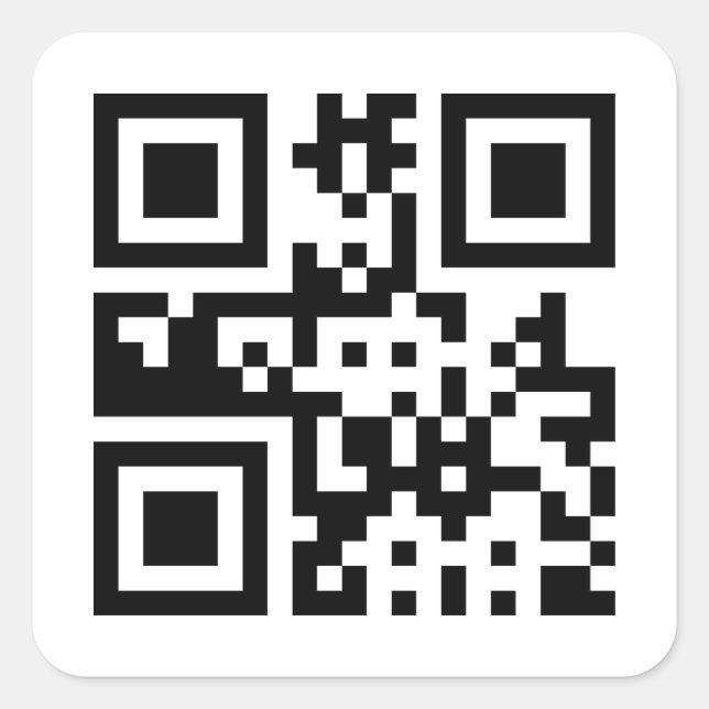 ☮ — QR-Code Quadratischer Aufkleber (Vorderseite)