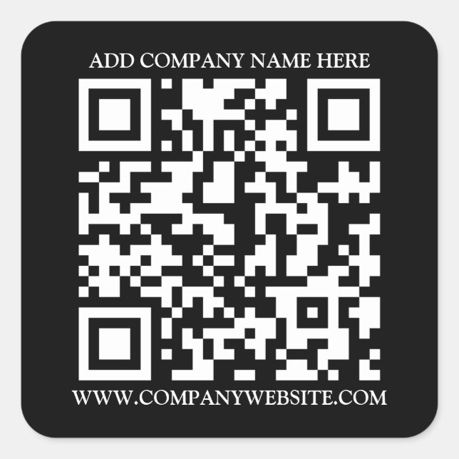 QR CODE QUADRATISCHER AUFKLEBER (Vorderseite)