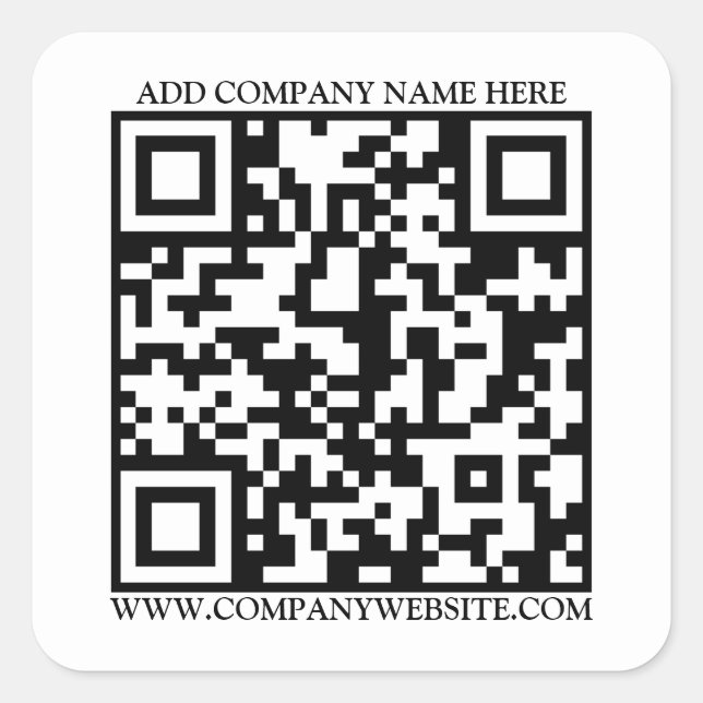 QR CODE QUADRATISCHER AUFKLEBER (Vorderseite)