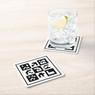 qr Code Rechteckiger Pappuntersetzer