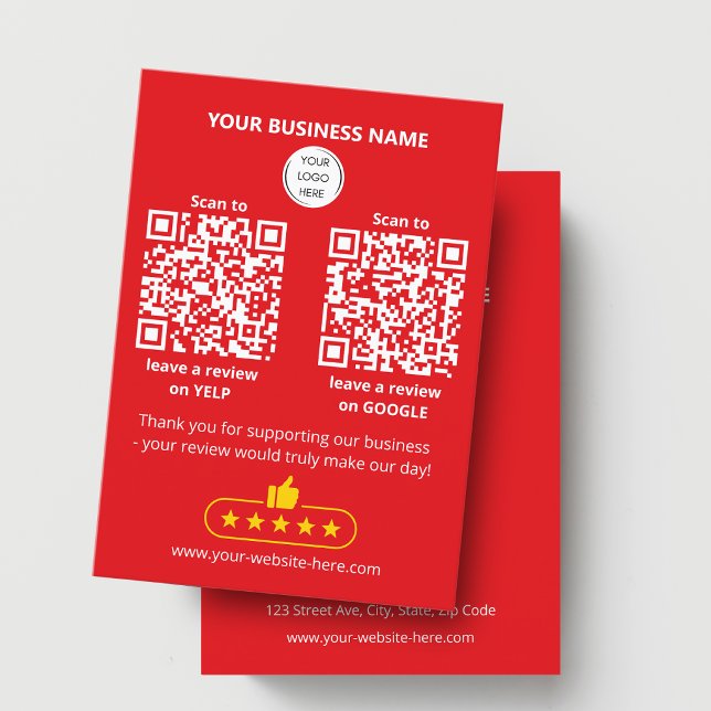 QR-Code Red Business Review GOOGLE und YELP Karte (Von Creator hochgeladen)