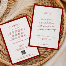 QR Code Red Classic Minimalistisch Wedding