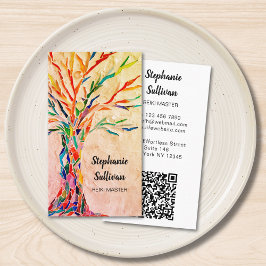QR-Code-Regenbogenbaum-Reiki-Meister Visitenkarte