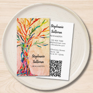 QR-Code-Regenbogenbaum-Reiki-Meister Visitenkarte