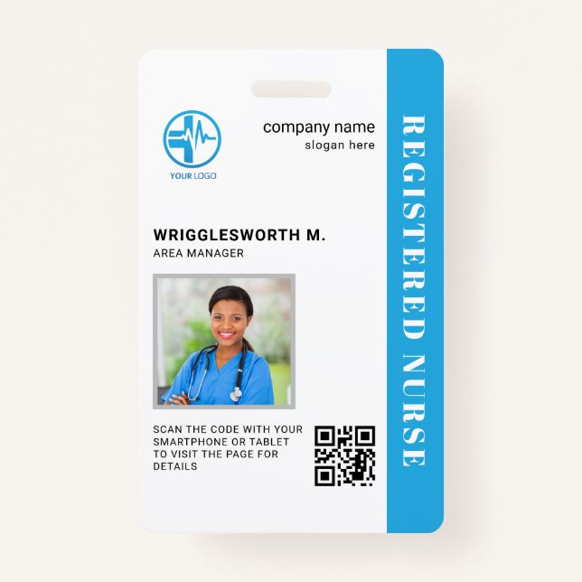 QR Code Registriert Foto-ID des Krankenpflegezentr Ausweis (Vorderseite)