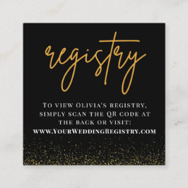 QR-Code-Registrierung für romantische Schwarz-Gold Begleitkarte