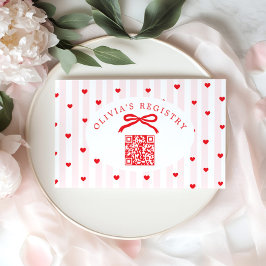 QR Code Registry Valentines Day Hearts Begleitkarte