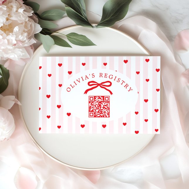 QR Code Registry Valentines Day Hearts Begleitkarte (Von Creator hochgeladen)
