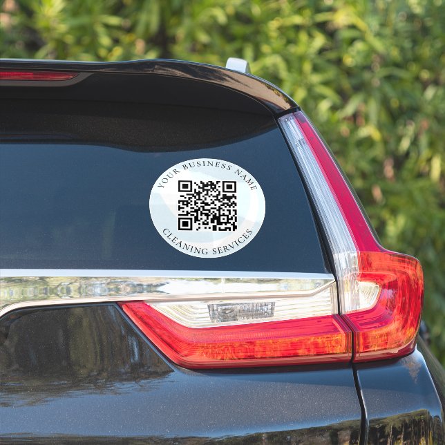 QR-Code Reinigung Service Business Car Vinyl Decal Aufkleber (Auto Seite)