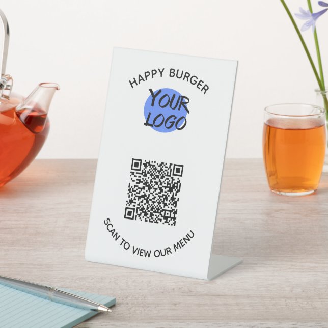 QR-Code Restaurant Minimalistisch Sockelschild (In SItu)