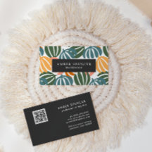 QR CODE RETRO BLÄTTER GROOVY BOTANICAL