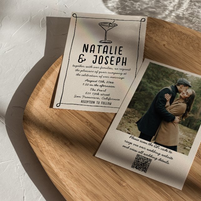 QR Code Retro Hand gezeichnet geschriebenes Foto H Einladung (Von Creator hochgeladen)